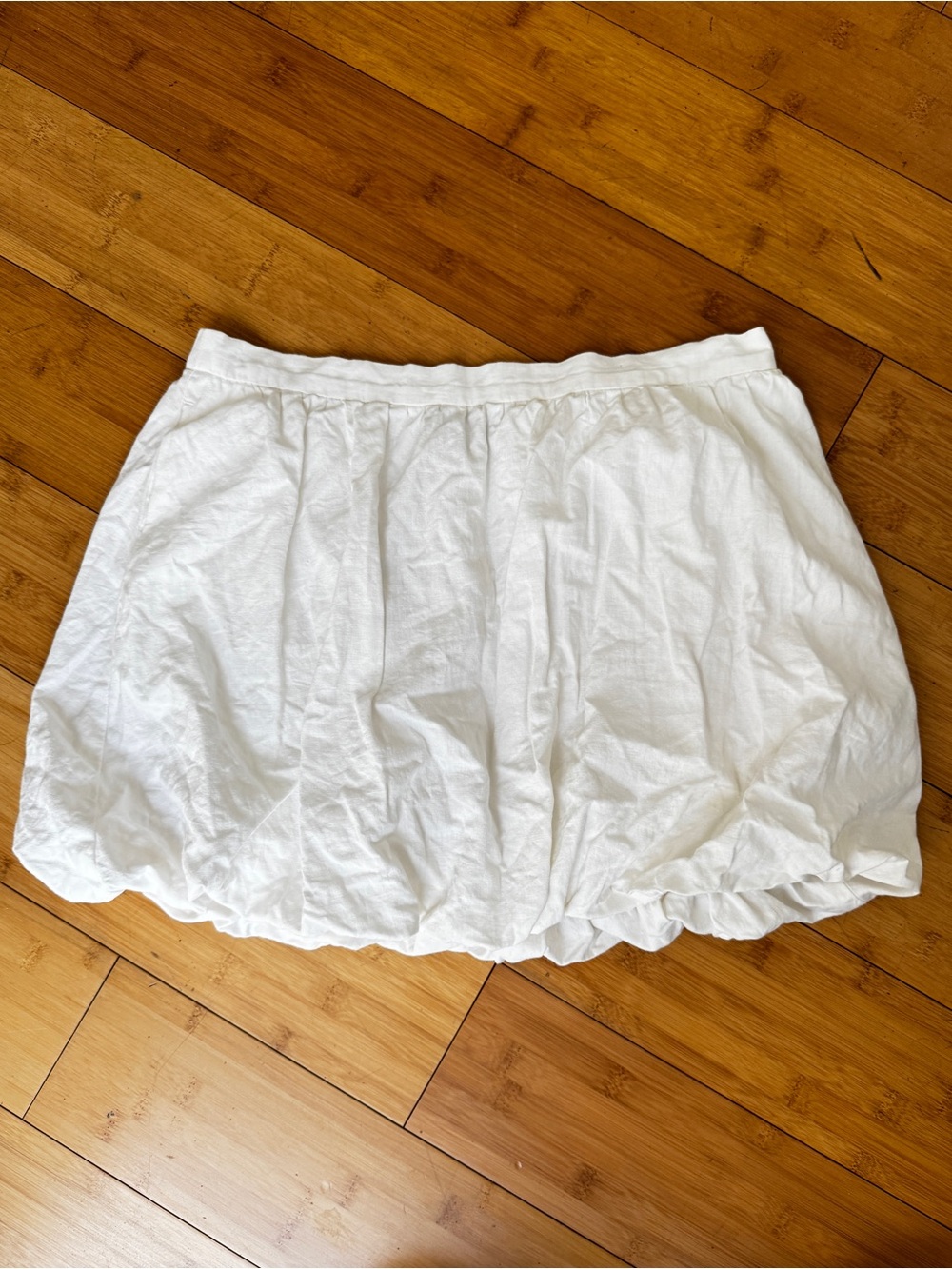 GAP bubble mini skirt linen blend off white